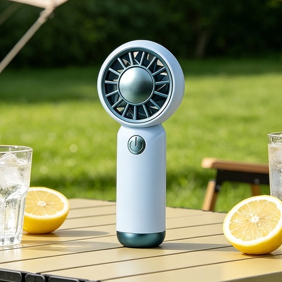 Handheld Fan Portable Mini Fan Desktop USB Rechargeable Small Fan with Charging Cable, 3 Speeds, Compact Personal Fan for Outdoor Travel Office, Blue