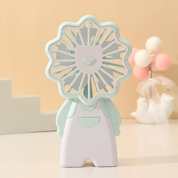 Handheld Fan, Portable USB Rechargeable Personal Fan, 3 Speed Adjustable Battery Operated Mini Fan for Outdoor Office Travel, Light Green
