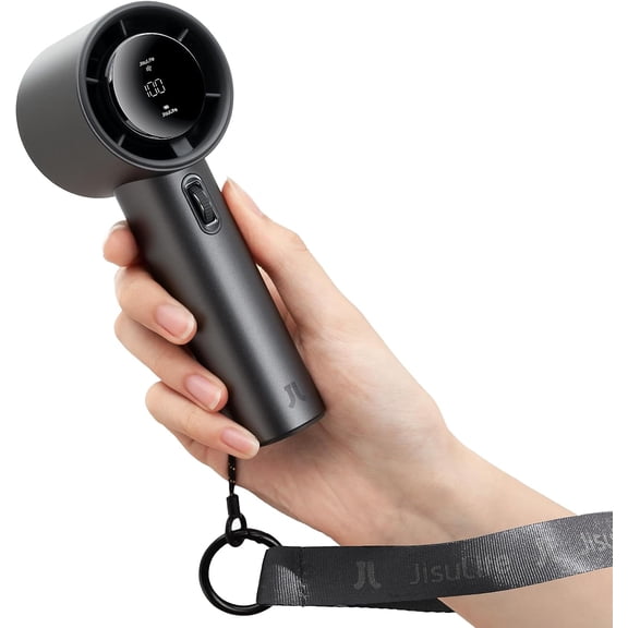 Handheld Fan Pro Series - Extreme Cooling Output: 1-100 Speed Scroll Wheel, Metal Body, Digital Display, 1.5H Fast Charge, 5000mAh-Portable Fan for Travel Outdoor, Gifts for Women Men(Grey)