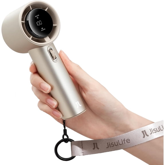 Handheld Fan Pro Series - Extreme Cooling Output: 1-100 Speed Scroll Wheel, Metal Body, Digital Display, 1.5H Fast Charge, 5000mAh-Portable Fan for Travel Outdoor, Gifts for Women Men(Grey)