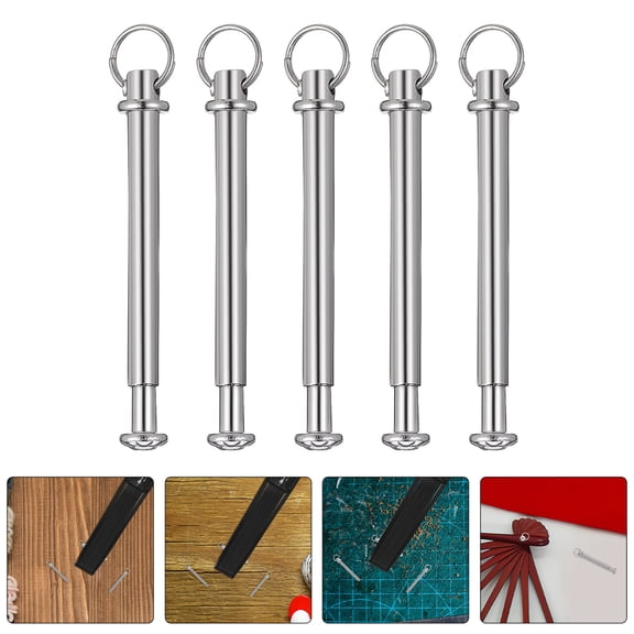 Amosfun 5 Sets Folding Fan Shaft Replacement Kit with Metal Rivets and Nuts for Hand Fan Repair and Maintenance