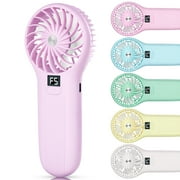 Handheld Fan, Portable Personal Fan, Battery Operated Foldable Turbo Fan, 5 Speed Mini Fan for Women Men Travel Camping Outdoor, Pink