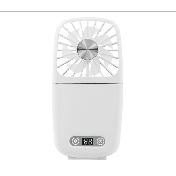 Handheld Fan with Fill Light & Mirror, Rechargeable 3-Speed Foldable Quiet Mini Fan USB LED Display for Home Office Travel Gym
