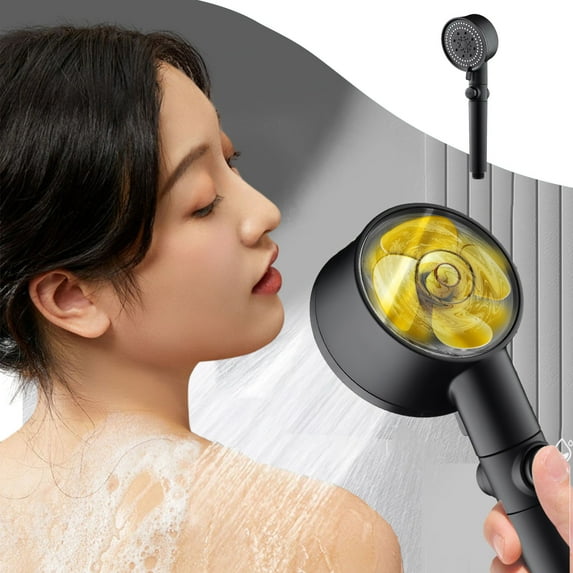 Handheld Fans Turbo Shower Head Home Bath Shower Nozzle Water Heater Filter Shower ,5 Bathing Modes, One Pressurised Water Stop Function Shower Head., Portable Handheld Fan Rechargeable