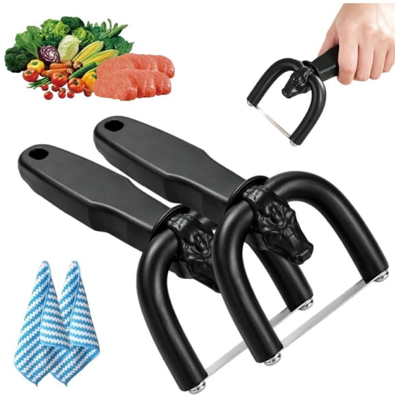 Handheld Fat Trimmer For Beef & Pork, Beef And Pork Slicer, U-Shaped Curved Holder Targets Surface Fat,Stainless Steel Blade, Ergonomic Grip, For Steak Carving, And BBQ Kitchen Prep(2pcs)