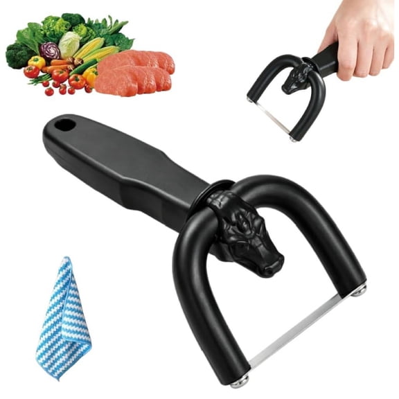 Handheld Fat Trimmer For Beef & Pork, Beef And Pork Slicer, U-Shaped Curved Holder Targets Surface Fat,Stainless Steel Blade, Ergonomic Grip, For Steak Carving, And BBQ Kitchen Prep(1pcs)