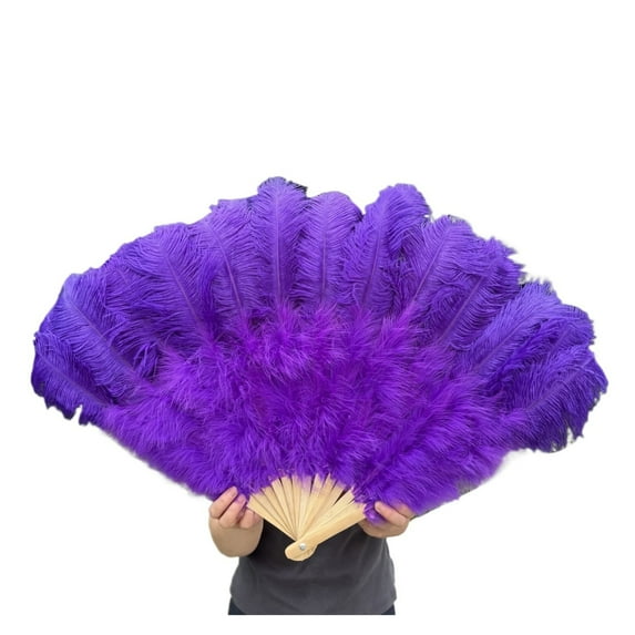 Handheld Feather Fan 100CM 130CM Feathers for Carnival Stage Performance Belly Dance 13 Bone Crafts Fanv