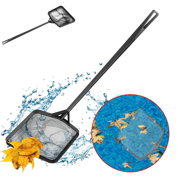 Handheld Fine Mesh Pool Leaf Skimmer Net, Lightweight Swimming Pool Pond Debris Cleaning Net, Portable Skimming Rake for Inflatable Kiddie Pool Garden Pond Floating Trash Removal