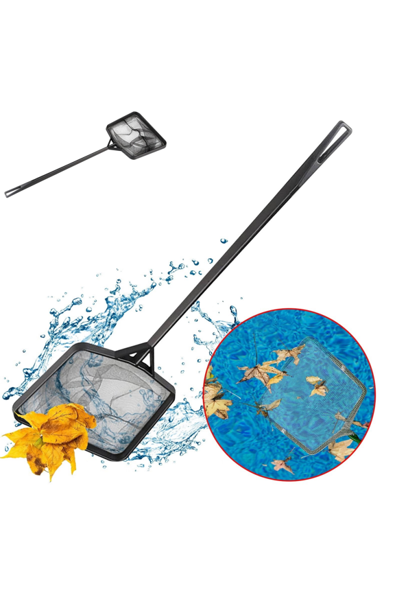 Handheld Fine Mesh Pool Leaf Skimmer Net, Lightweight Swimming Pool Pond Debris Cleaning Net, Portable Skimming Rake for Inflatable Kiddie Pool Garden Pond Floating Trash Removal