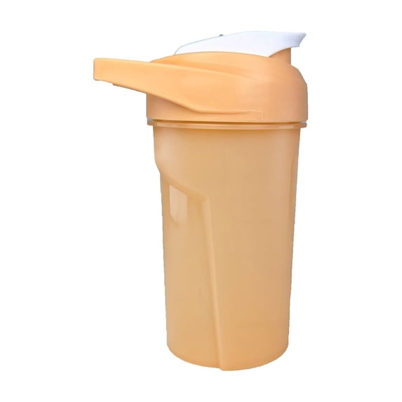 Handheld Fitness Sports Water Cup 500ML Protein Powder Shaker Bottle with Mixing Ball, Lightweight Plastic, Leak - Proof, One - Handed Grip for Gym and Outdoor Use,Orange