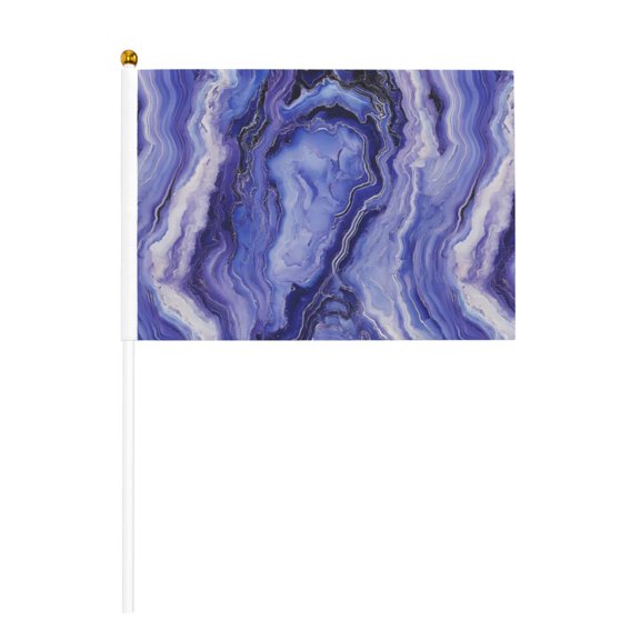 Handheld Flag Double-Sided Hand Waving Flag 8.2×5.5in Used For Team Activities Or Decoration In Decorative Places Blueviolet Marble_3 Ten Piece
