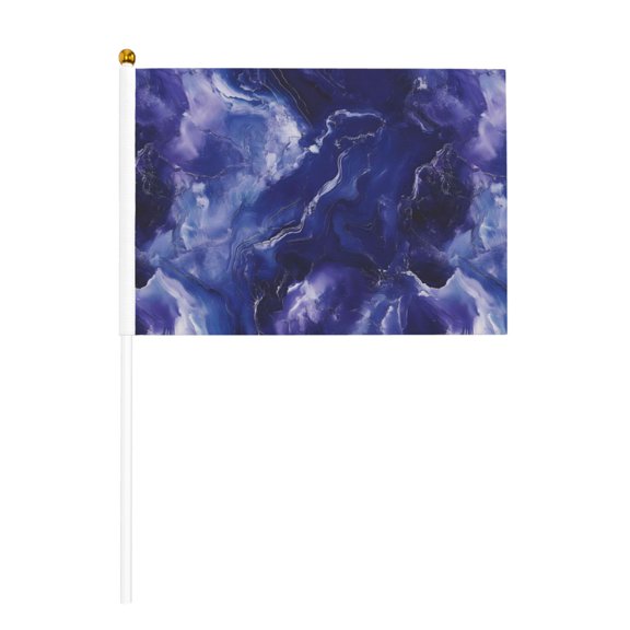 Handheld Flag Double-Sided Hand Waving Flag 8.2×5.5in Used For Team Activities Or Decoration In Decorative Places Blueviolet Marble_4 Ten Piece