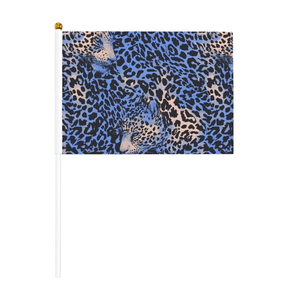 Handheld Flag Double-Sided Hand Waving Flag 8.2×5.5in Used For Team Activities Or Decoration In Decorative Places Animal Print Style Aliceblue_4 Ten Piece