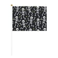thumbnail image 1 of Handheld Flag Double-Sided Hand Waving Flag 8.2×5.5in Used For Team Activities Or Decoration In Decorative Places Dancing Skeleton Halloween Pattern Six Piece, 1 of 8