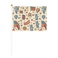 thumbnail image 1 of Handheld Flag Double-Sided Hand Waving Flag 8.2×5.5in Used For Team Activities Or Decoration In Decorative Places Independence Day Theme Elements Star (4) Ten Piece, 1 of 8