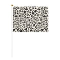 thumbnail image 1 of Handheld Flag Double-Sided Hand Waving Flag 8.2×5.5in Used For Team Activities Or Decoration In Decorative Places Leopard Print Pattern White And Black_2 Six Piece, 1 of 8
