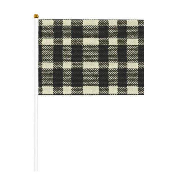 Handheld Flag Double-Sided Hand Waving Flag 8.2×5.5in Used For Team Activities Or Decoration In Decorative Places Olive Houndstooth Buffalo Plaid Tartan Check Scotland_3 Ten Piece