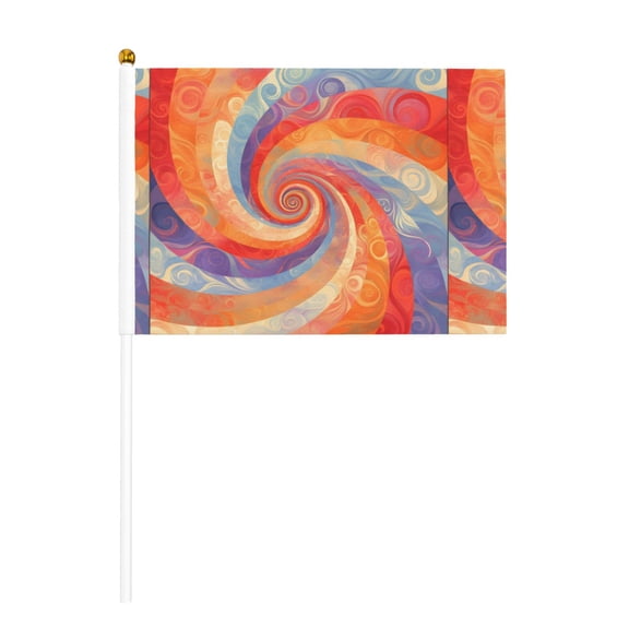 Handheld Flag Double-Sided Hand Waving Flag 8.2×5.5in Used For Team Activities Or Decoration In Decorative Places Palevioletred Tie-Dye Vibrant Colors And Swirling Six Piece