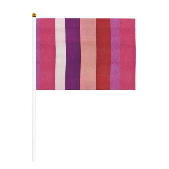 Handheld Flag Double-Sided Hand Waving Flag 8.2×5.5in Used For Team Activities Or Decoration In Decorative Places Purplish Red Stripe_82927_3 Ten Piece
