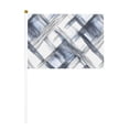 thumbnail image 1 of Handheld Flag Double-Sided Hand Waving Flag 8.2×5.5in Used For Team Activities Or Decoration In Decorative Places Silver Checked Hand-Drawn Sketch_1 Six Piece, 1 of 8