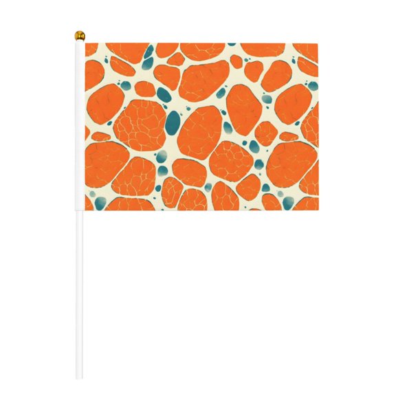 Handheld Flag Double-Sided Hand Waving Flag 8.2×5.5in Used For Team Activities Or Decoration In Decorative Places Snake Skin Print Style Coral_4 Six Piece