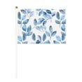 thumbnail image 1 of Handheld Flag Double-Sided Hand Waving Flag 8.2×5.5in Used For Team Activities Or Decoration In Decorative Places Watercolor Light Blue Leaves Six Piece, 1 of 8