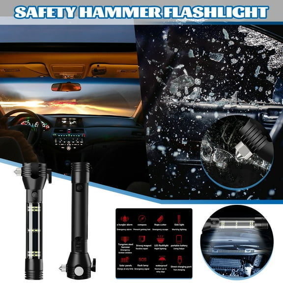 Handheld Flashlight Clearance Automobile Vehicle 13 In 1 Multifunctional Strong Light Flashlight Vehicle Mounted Window Breaker Fire Emergency Self Escape 2ml