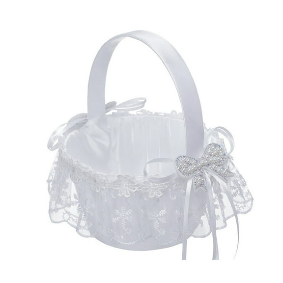 Handheld Flower Basket Romantics Wedding Basket Rhinestones Decoration Basket for Weddings and Event