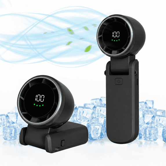 ATUPEN Portable Handheld Turbo Fan, 100 Speeds, Up to 15H, 3 in 1 Mini Fan for Travel Outdoor Black