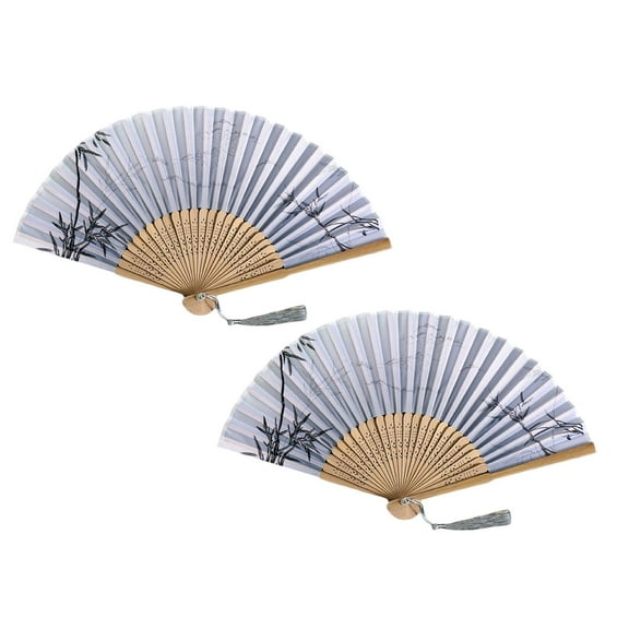 Handheld Folding Fan - Floral Print Silk Fabric with Bamboo Ribs, Compact Foldable Design for Wedding, Dance, Summer Cooling, Traditional Chinese Style Decorative Fan with Tassel, Gift