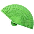 thumbnail image 1 of Handheld Folding Fan | Sandalwood Carved Wooden Fan 20Cm - Elegant Wedding Decoration, Bamboo Hand Fan for Dancing, Cosplay, Home Decor, Cooling essory Gift, Fan Green, 1 of 2