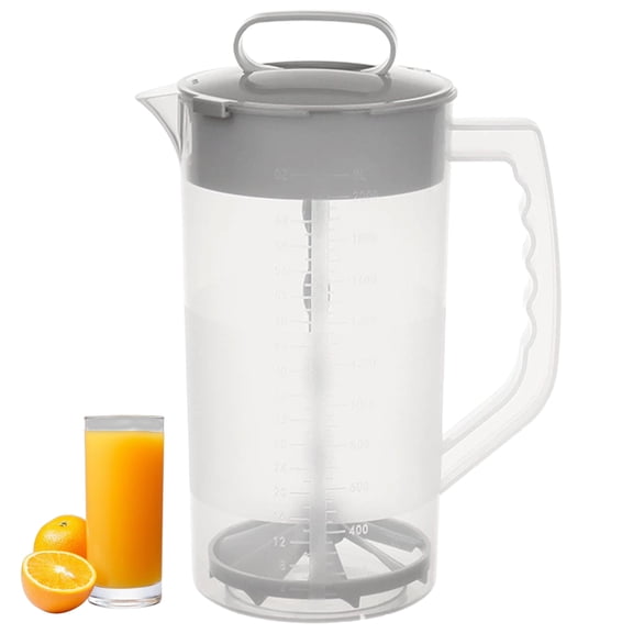 Manual Stirring Pitcher with Built-in Mixing Rod Measurement Scale Food Safe Plastic for Cold Drinks