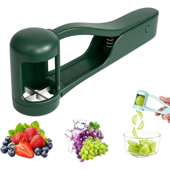 Handheld Fruit Slicer for Grapes, Cherry Tomatoes, Strawberries, Blueberries Small Fruit Cutter (One Second)