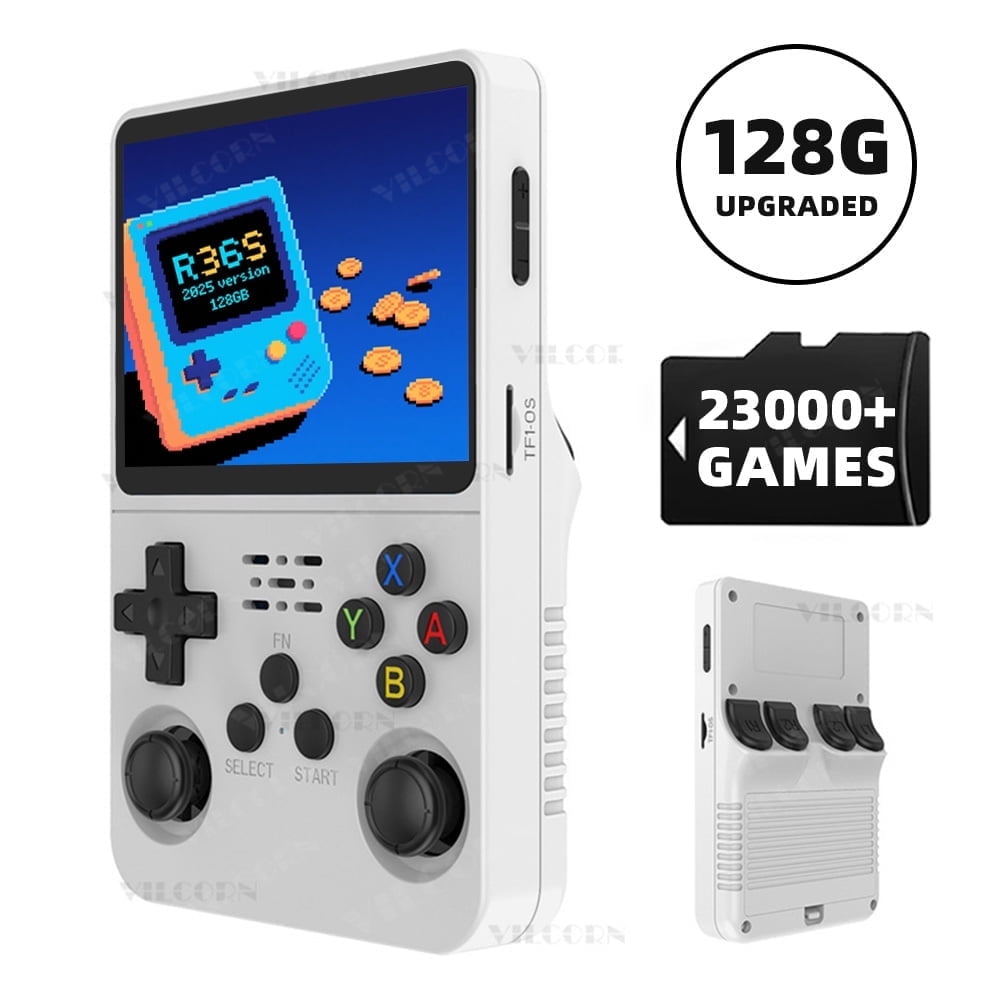 VILCORN R36S Handheld Game Console, 128G, 50+ Emulators, for