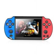 Handheld and Handheld Game Console, 8GB PSP Handheld Game Console, 4.3 Inch Screen with Built-in 10,000 Games, Portable Retro Video Game Birthday Gifts for Kids, Red and Blue, Family Recreation Arcade
