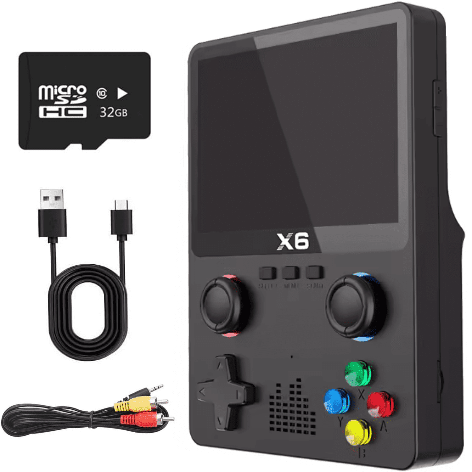 Handheld Game Console with 32G TF Card, White/Black, 150 grams