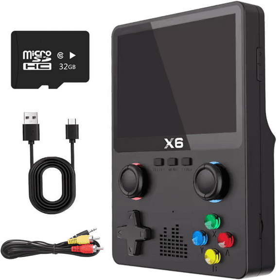 Handheld Game Console with 32G TF Card, White/Black, 150 grams