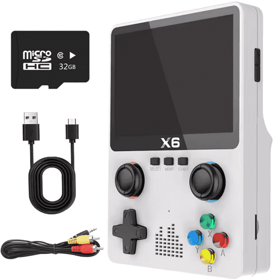 Handheld Game Console with 32G TF Card, White