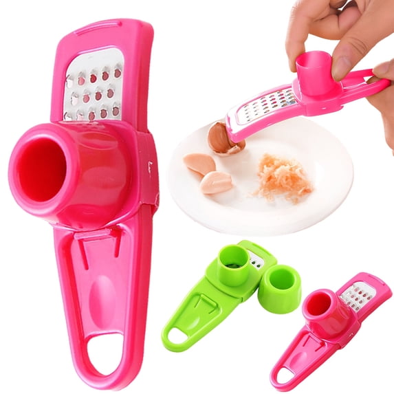 Handheld Garlic Slicer, Mincer and Cutter with Stainless Steel Kitchen Gadget for Cloves Prep
