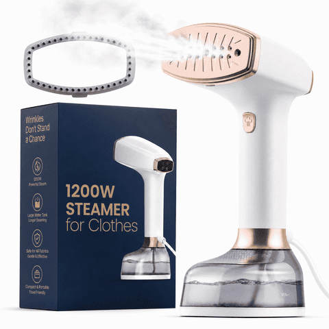 Handheld Garment Steamer, 1200W Portable Clothes Steamer with 370ml Water Tank, 3 Steam Levels for Clothes, Curtains, Travel and Home Use