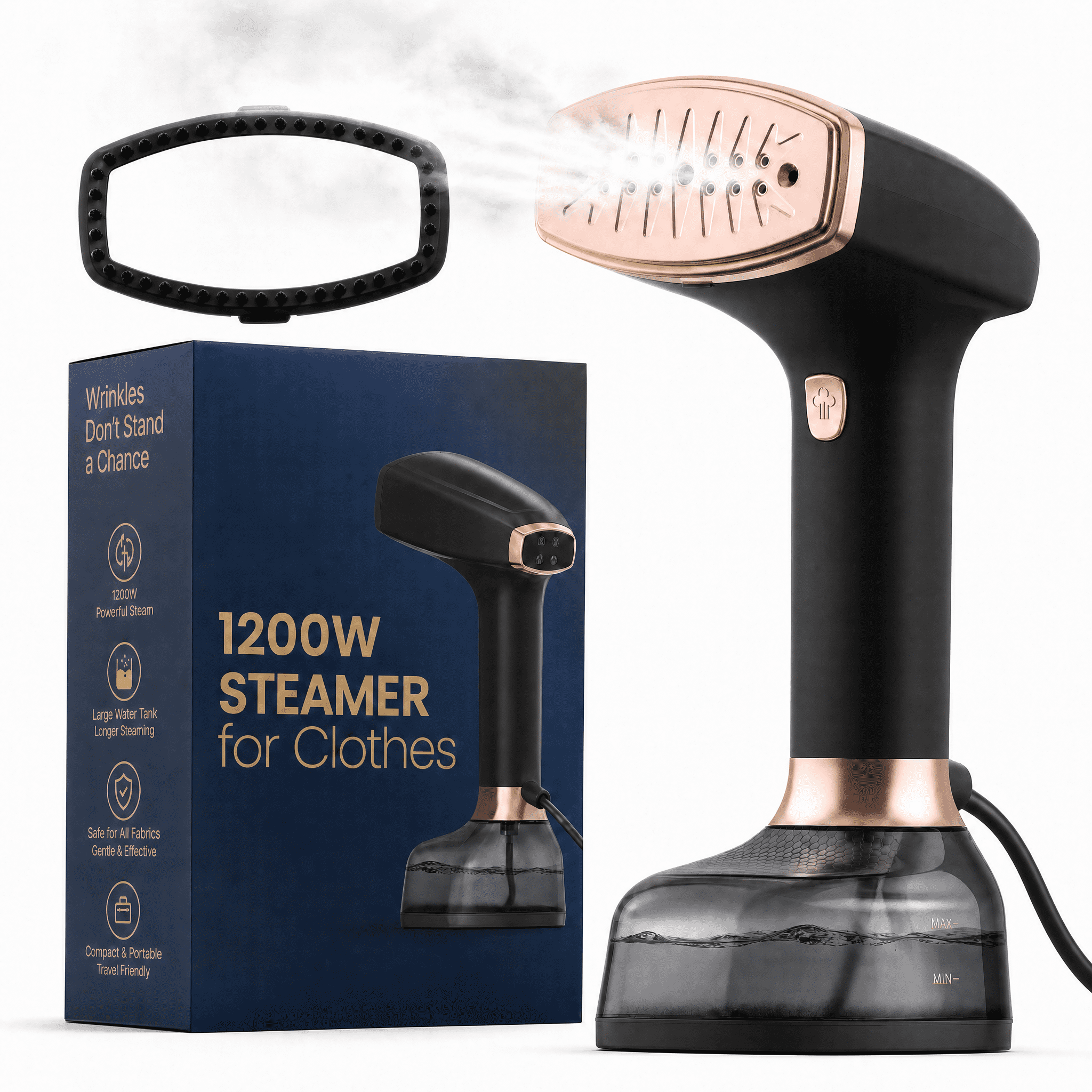 Amumu Direct Handheld Garment Steamer, 1200W Portable Clothes Steamer with 370ml Water Tank, 3 Steam Levels for Clothes, Curtains, Travel and Home Use