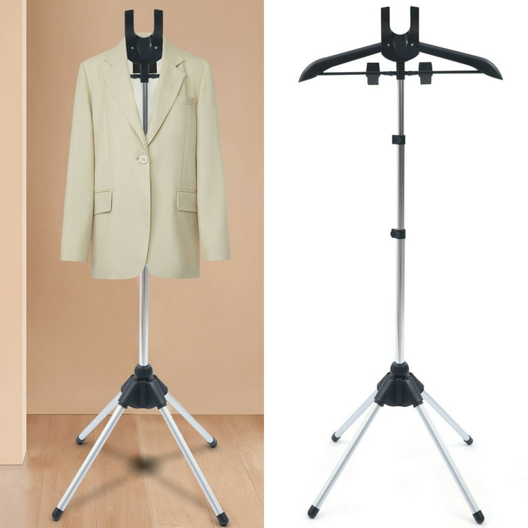 Handheld Garment Steamer Bracket Clothes Rack Telescopic Folding Standing Coat Hanger Drying Rack