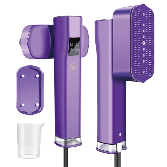 Handheld Garment Steamer for Clothes, 30s Rapid Heating 1200W Portable Wrinkle Remover with 100ml Water Tank for Fabrics, Curtains, Upholstery - Purple