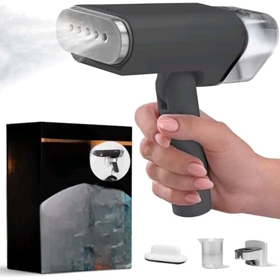 Handheld Garment Steamer - Foldable Handheld Steamer Clothes, 2-in-1 Horizontal & Vertical Fabric Steamer, Portable Hand Held Steamers for Clothes, 1000W Steam Press for Home & Travel - black