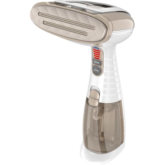 Handheld Garment Steamer for Clothes, Turbo ExtremeSteam 1875W Fabric Steamer, Portable Handheld Design, Strong Penetrating Steam, White/Champagne