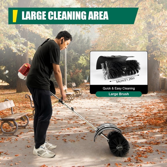 Handheld Gasoline Broom, 1.7kW Two-Stroke Engine, Adjustable Handle, Large Cleaning Brush, Long-Endurance for Snow, Leaves, Dirt, and Mud Cleaning
