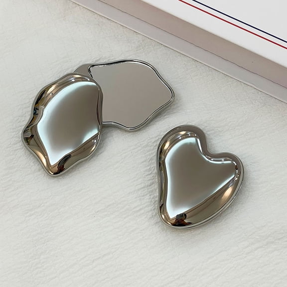 Handheld Heart-Shaped Makeup Mirror, Mini Non Fragile Portable Double-Sided Small Mirror, Cute And Foldable Makeup Repair Mirror