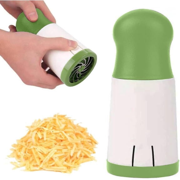 Handheld Herb Grinder Cheese Grater, Manual Rotary Stainless Steel Mill for Kitchen Parsley Spices, Standard, Green, 1 Piece