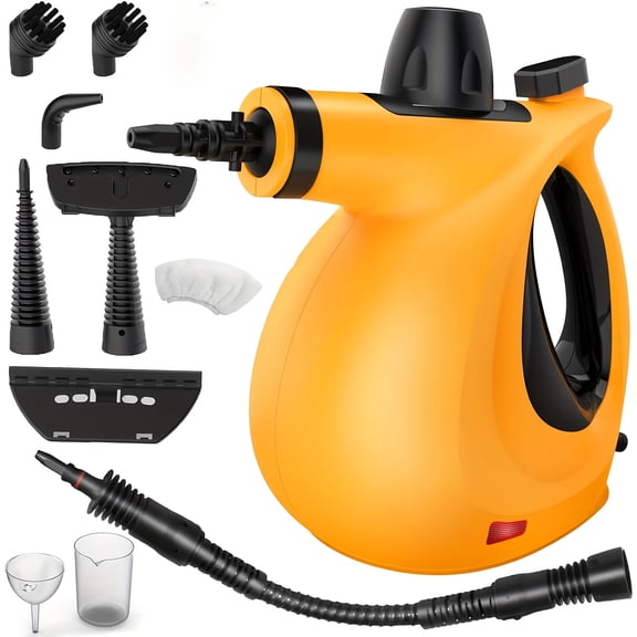 Handheld High-Pressure Steam Cleaner - 10 Versatile Attachments, Multi-Surface for Home/Car/Kitchen/Bathroom, Deep Cleans Floors/Grout/Grease & Hard-to-Reach Areas