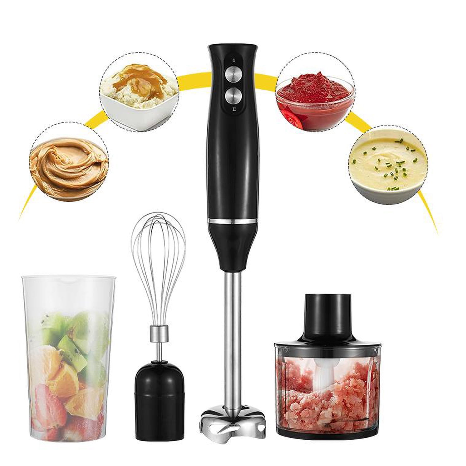 Handheld Immersion Blender, 4in1 Immersion Mixer 500W Powerful w